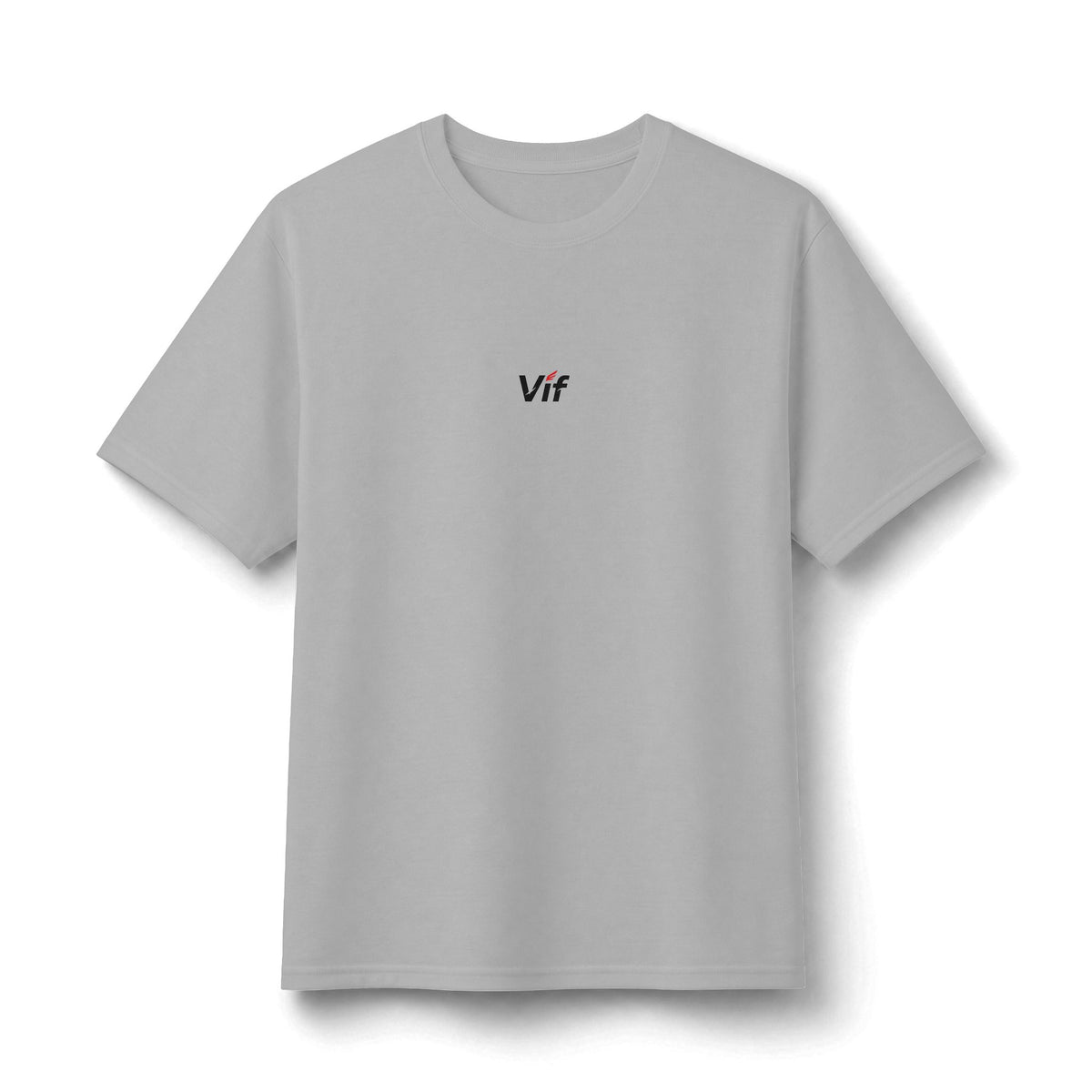 Vif Minimalist Tee — Small Chest Script on Orange Cotton-Poly T-Shirt
