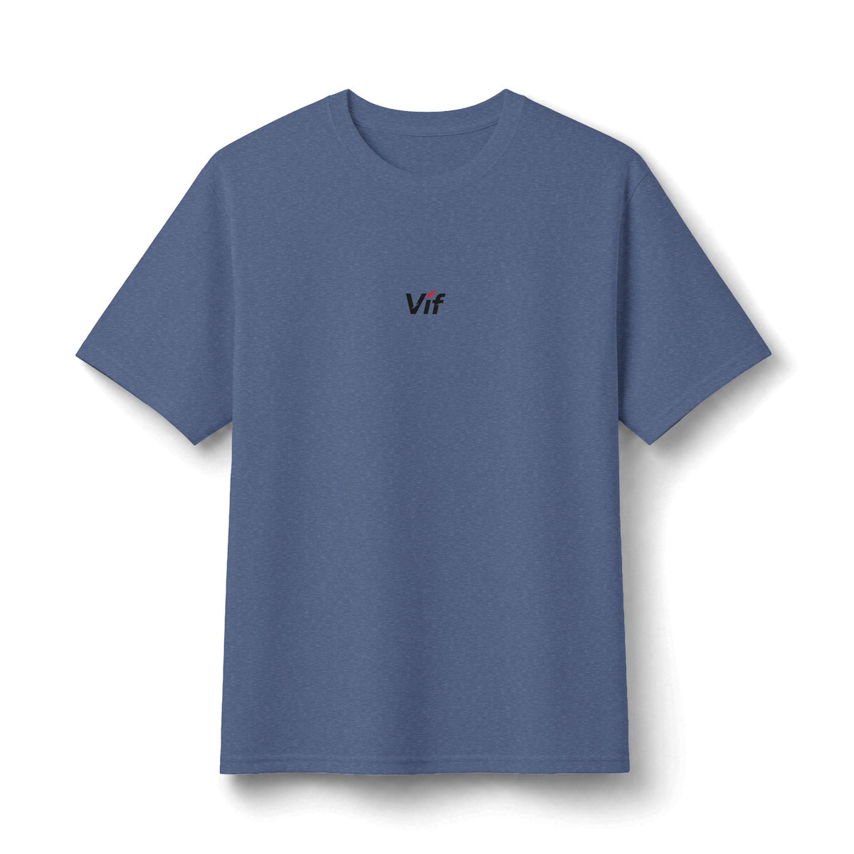 Vif Minimalist Tee — Small Chest Script on Orange Cotton-Poly T-Shirt