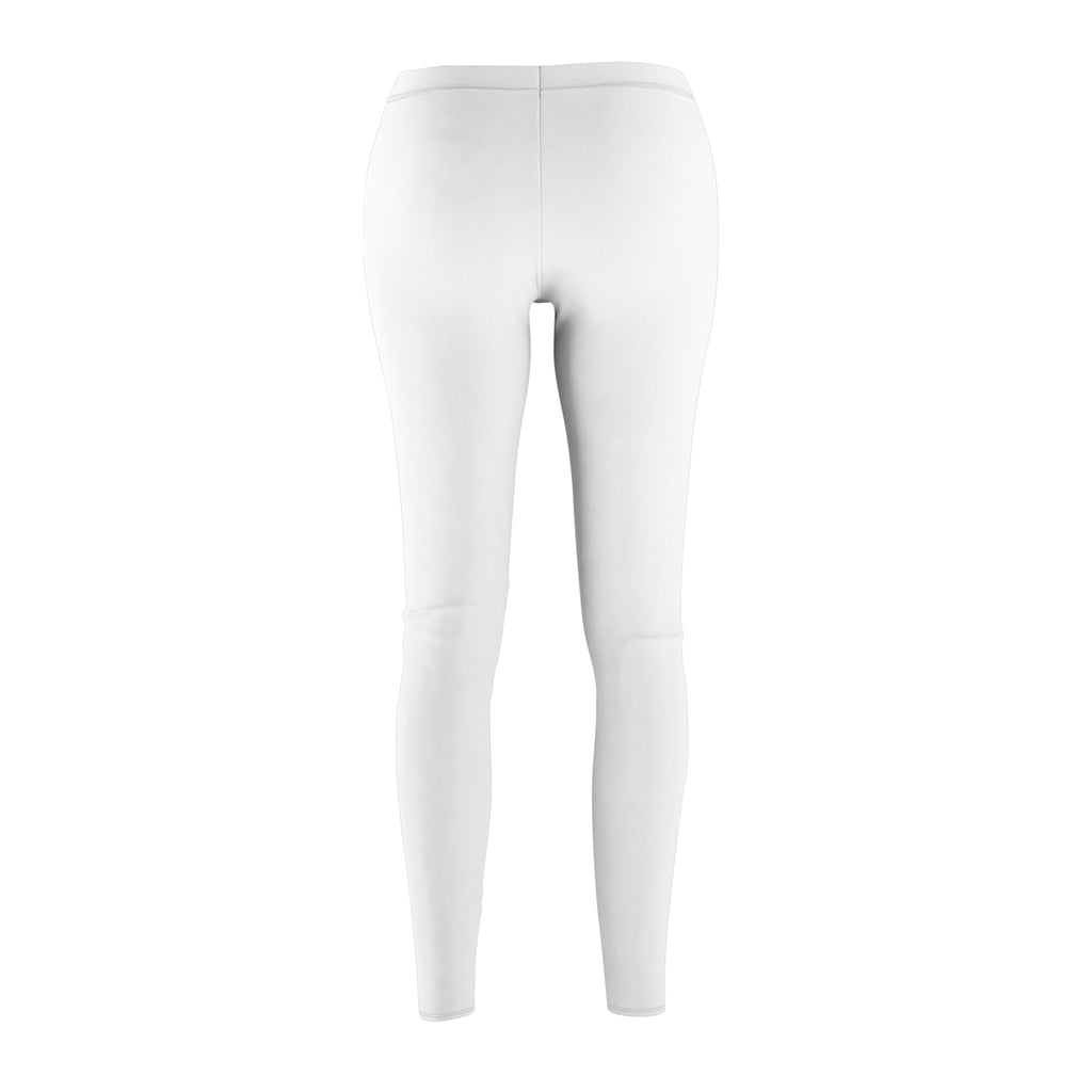 Vif Minimal Logo Women's Leggings — White Casual All-Over Print