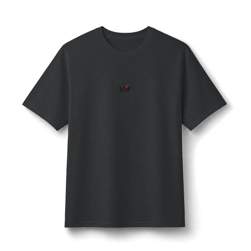 Vif Minimalist Tee — Small Chest Script on Orange Cotton-Poly T-Shirt