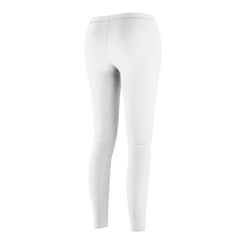 Vif Minimal Logo Women's Leggings — White Casual All-Over Print