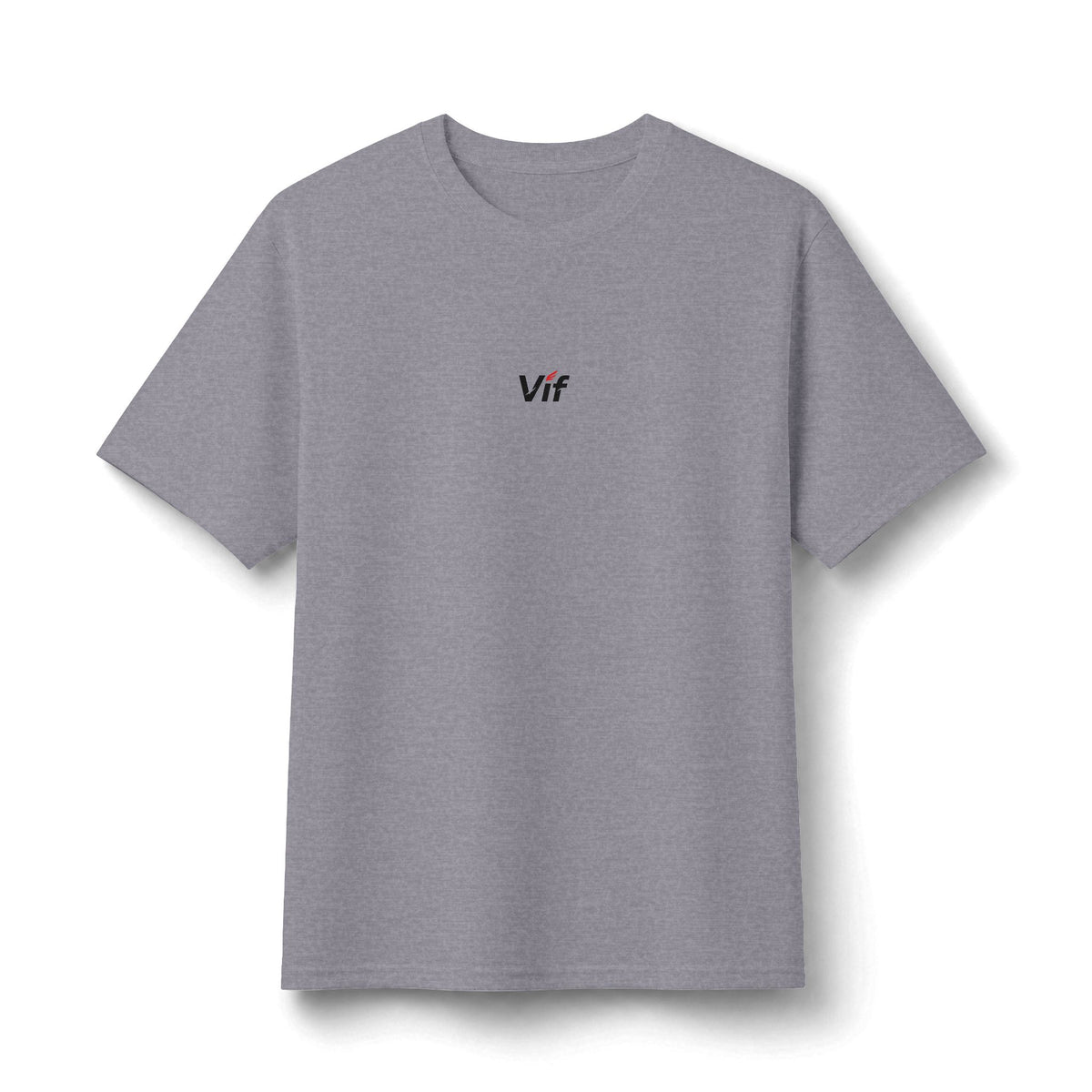 Vif Minimalist Tee — Small Chest Script on Orange Cotton-Poly T-Shirt